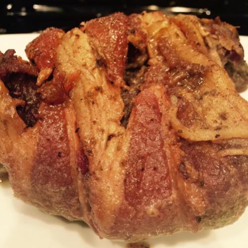 Bacon Wrapped Turkey Thigh